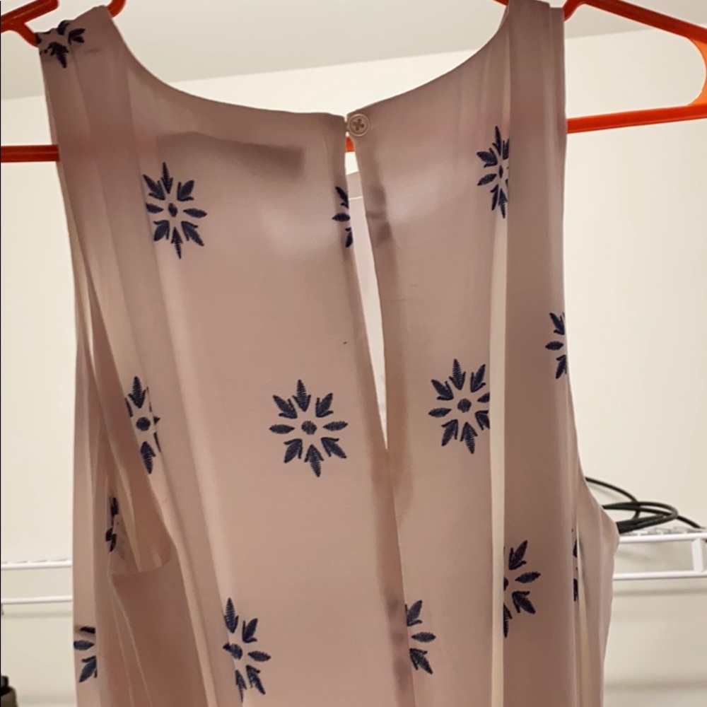 Loft white and blue linen maxi dress